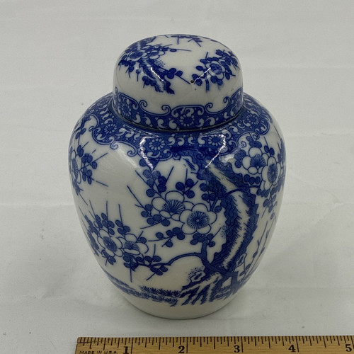 Blue white porcelain floral - blue,