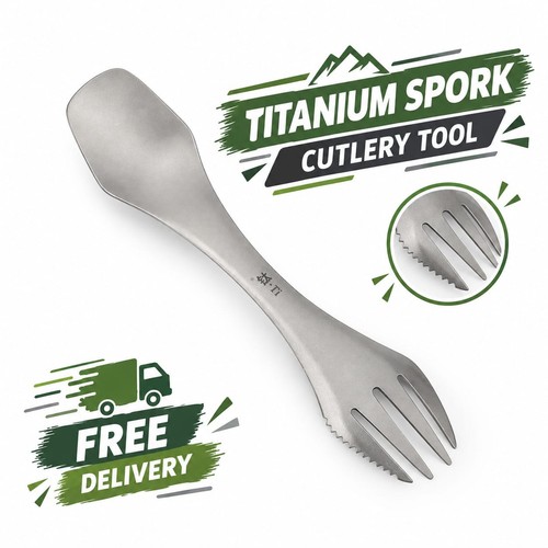 Titanium spork fork - titanium,