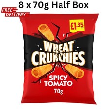 Wheat Crunchies Spicy Tomato Flavour 8 x 70g/Halfbox/free Delivery/Lunch Snack