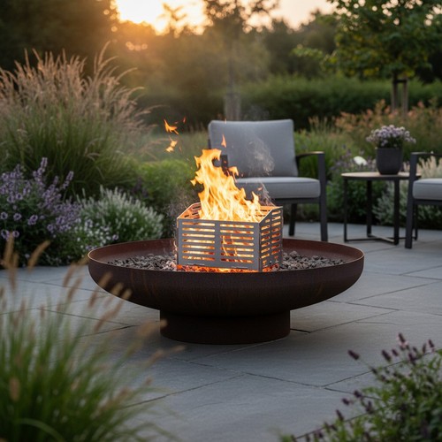 Pellet burner basket for - for, fire