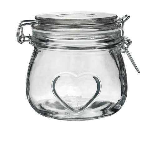 Heart glass storage jar food - heart,