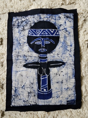 African batik wall art signed - batik,