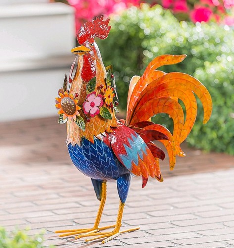 Metal rooster statue chicken - statue,