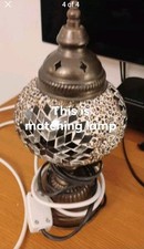 Turkish Moroccan Table Lamp Colourful Mosaic Glass Desk Table Light + Free Bulb