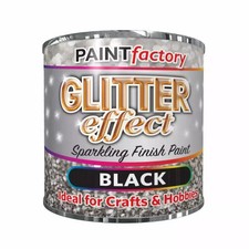Glitter Effect Sparkling Black Finish Decorative Craft Hobby Brush Paint 125ml