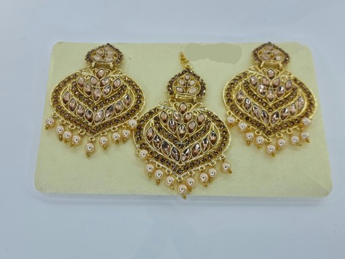 Gold plated 3pcs earrings - gold,