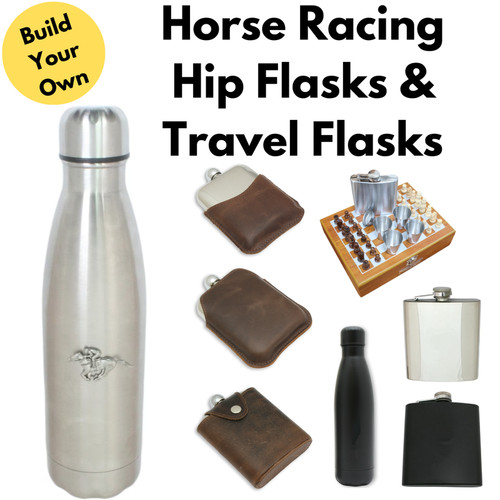 Horse racing hip flasks - racing, &