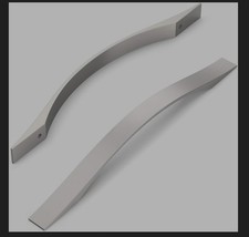 FURNIWARE Pack of 10 Brushed Nickel Kitchen Handles, D-Shape Drawer Pulls 128mm