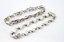 Sterling Silver Bracelets Modernist Heart Link Chunky x 2 (51g)