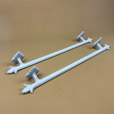 Pair of Victorian Towel Rails Pale Blue Painted Metal Hanger Holder Bathroom