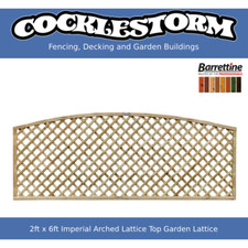 2ft High x 6ft Wide Timber European Arched Lattice Garden Trellis Fence Panel