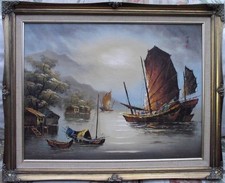 Large Hong Kong School Oil on