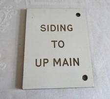 Vintage Traffolyte "Siding to Up Main" Railway Signal Box Lever Plate/Sign