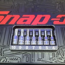 Snap On 3/8 Hex Allen Key sockets 4mm-10mm Fam4e-Fam10e In Tray Great Set