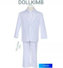  Boy Husky Suits Formal White, Frist communion. Traje para niÑo gordo WHOLESALE