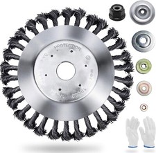 HAUSPROFI 8'' Grass Strimmer Head Trimmer Brush Steel Wire Wheel Weed Cutter