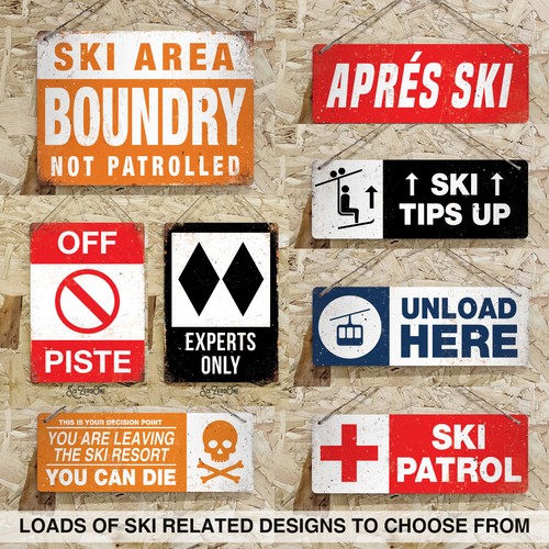 Ski lodge metal - ski,