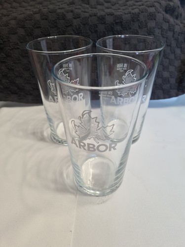 Arbor brewery pint glasses - arbor, x3