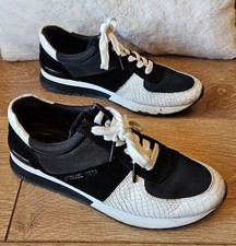Michael Kors Womens Trainers Size Uk 4 Black & White Croc Snake Print Lace Up