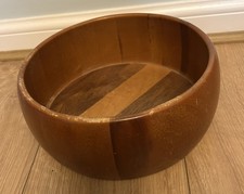 Vintage Wooden Fruit Bowl approx  9 1/2” across and 4” high