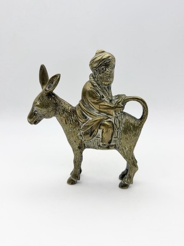 Vintage brass hodja figurine - brass,