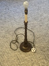 Laura Ashley Lamp, Vintage Twisted Spiral Wood Table Lamp, Made In UK, Working