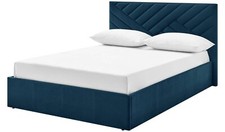 Luca Kingsize End Lift Ottoman Bed Navy Elegant Comfortable Bedroom Furniture