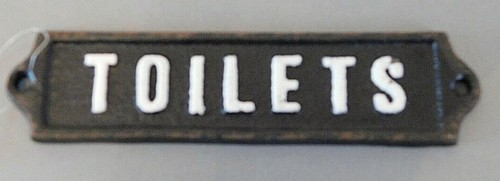 Vintage toilet door sign cast - vintage,