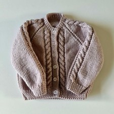Hand Knitted Cable Cardigan In