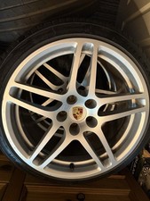 Porsche Macon 18 Alloys with Tyres 5 x 112. Silver set of 4 