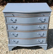 LIGHTLY DISTRESSED REGENCY STYLE CHEST OF DRAWERS MANOR HOUSE GREY FARROW & BALL