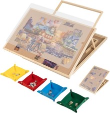 Tektalk Convertible Jigsaw Puzzle Board, Two-Way Use Adjustable Puzzle Table wi