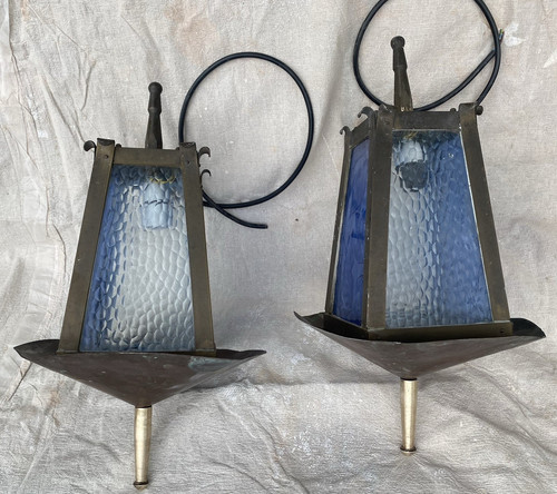 Pair outdoor wall lantern - outdoor,