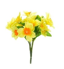 Mini Narcissus Daffodil Posy Bundle / Bush 18cm Artificial Silk Flowers