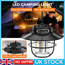 Retro LED Camping Light Outdoor Portable Hanging Tent Lantern Lamp Rechargeable