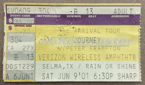 Journey ticket stub verizon - journey,