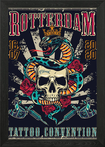 Tattoo convention skull framed - tattoo,