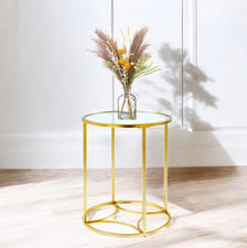 Gold Round Coffee Table with