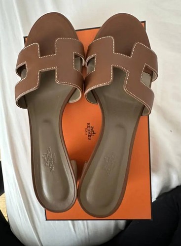 Hermes oasis leather slides - leather,