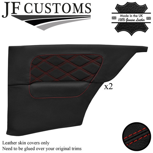 Red diamond stitch rear - d,