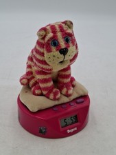 Zeon Bagpuss Alarm Clock Digital Pink White Plush Cat Clock 2001 No Sounds