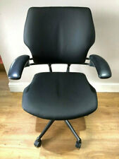 BLACK LEATHER HUMANSCALE FREEDOM ERGONOMIC OFFICE TASK CHAIR