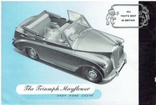TRIUMPH MAYFLOWER DROPHEAD COUPE ORIGINAL 1950 FACTORY SALES BROCHURE