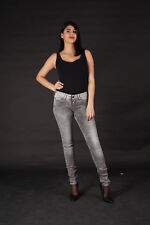 Pepe Jeans Andy Warhol Ltd Ed Women Pants Stretch Slim Low Waist Studs Grey New