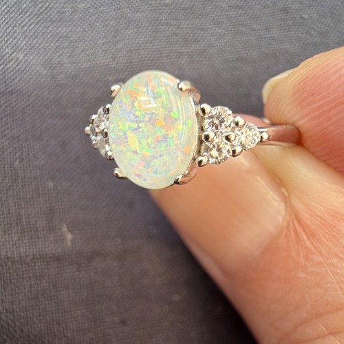 Sterling silver oval - sterling, opal