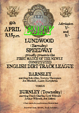 Barnsley Lundwood Speedway Aged Look Retro A4 Size Poster Print