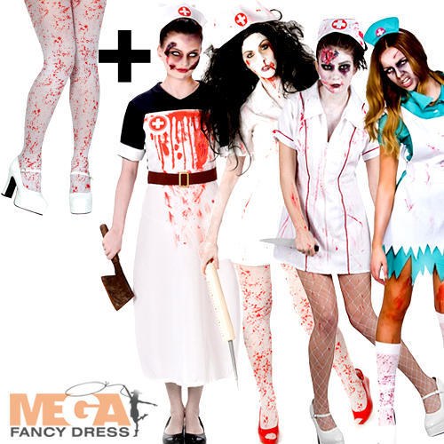 Undead zombie nurse tights - zombie,