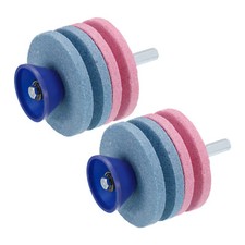Lawn Mower Blade Sharpener, 2Pcs Double Layer Corundum Blade Sharpener Blue/Pink
