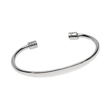 Classic Plain 925 Sterling Silver Torque Bangle Bracelet for Men and Women