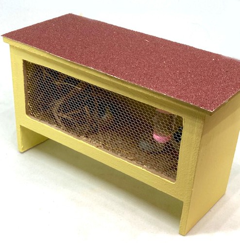 Dolls house yellow - yellow, painted